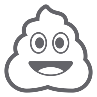 Pile Of Poo Emoji Decal (Grey)